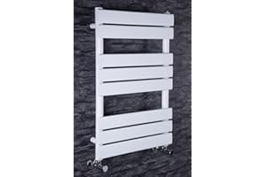 Warmehaus Flat Panel Heated Towel Rail Radiator Ladder Rad 800 x 500mm Bathroom Central Heating White