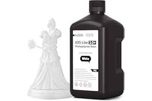 ELEGOO ABS-Like 3.0+ Résine Imprinmante 3D, Blanc 2000g, Résine ABS Like 3.0 Plus à Haute Résistance à la Chaleur, Viscosité et Retrait Faible, Durcissement UV 405nm pour Imprimante 3D MSLA/LCD/DLP