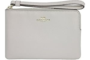 COACH Signature PVC w/Leather Stripe Corner Zip