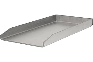 BBQ-Toro Plancha en acier inoxydable, rectangulaire, 26 x 44,5 cm, universelle et massive - Plaque de cuisson pour barbecue au gaz, au charbon et plus