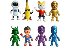 Xinchangda Stumble Guys Figure 8pcs Gioco Anime Figure Statue PVC Versione Q Figurine Decorazione Della Torta Ornamenti Regali Di Compleanno per I fan, 6-7cm