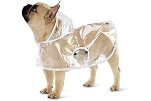 Ducomi Dogalize Imperméable pour Chien avec Capuche en Nylon Transparent - Manteau Anti-Pluie Poncho pour Chiens de Petite et Moyenne (White, S)