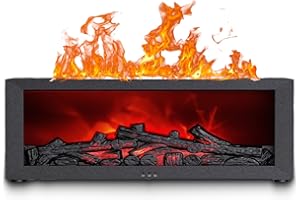 SXHLSELLER Nawilżacz Kominkowy 3D z Płomieniem, Cichy Dyfuzor Kominkowy z Timerem, Aromaterapeutyczny Olejek Eteryczny Dyfuzor Powietrza z Oświetleniem Otoczenia do Domowej Sypialni