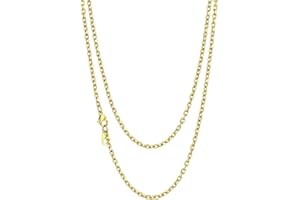 Richsteel Chaîne Homme Rolo en Acier Inoxydable - Largeur de 3/5/7/9/12 mm, Longueur de 46/50/55/61/66/71/76 cm, Argenté/Or/Noir, Bijoux Cadeaux pour Unisex (Boîte Cadeau)