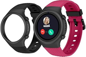 SPC Smartee 4G Junior - Reloj Inteligente para niños con GPS, videollamadas y botón SOS | 1,2” Pantalla, Doble Pulsera Granate y Negra y Modo Tracker | Modo Colegio | Gestión Desde App Smart Clan