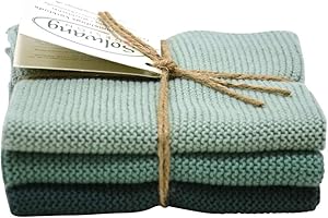Solwang 3-Piece Cotton Knitted Green Towel Set