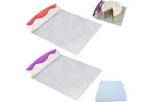 HELWEET Levantador De Pasteles, Servidor De Pasteles, Pala Hornear De Cocina, Pala Transferencia, Espátula De Repostería Para Principiantes, Ideal Para Bollería, Pizzas, Panes Y Tartas, 24x20 CM, 2 Piezas