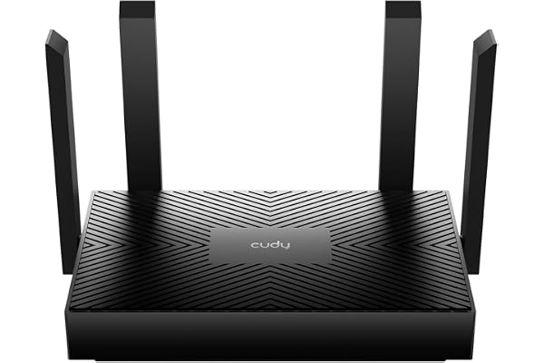 Cudy Wi-Fi 6 Gigabit Mesh-router AX1500, 4 GbE-portar, OFDMA, VPN, WR1500 | 1201+300 Mbps wifi 6, 4x GbE, 4 antenner, 1024-QAM, VPN-klient WG/PPTP/L2TP, 60 enheter, kabel inkl. professionell