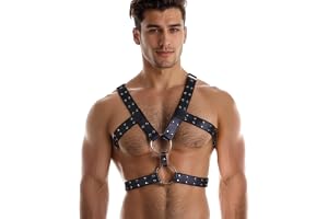 ZEOABSY Belt Harness Suit for Men, Adjustable Leather Harness for Men, Sexy Chest Harness for Party, Club, Cosplay, Nightclub and Fashion Statement #06