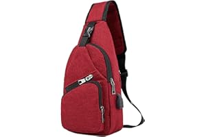 TJSKLCV Sling Bags for Men, Mens Crossbody Bag with USB Charger Port Men's Handbag & Shoulder Bag, Waterproof Crossbody Bag Men Chest Bags for Hiking Camping Outdoor Indoor