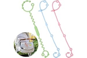 Vicloon Correa de Juguete para Bebé de Silicona, 3 Piezas Cuerda de Juguete para Cochecito de Niños de 18 Meses o Más, Baby Cup Catcher, Correa de Juguete para Tronas, Cochecitos, Sillas de Coche