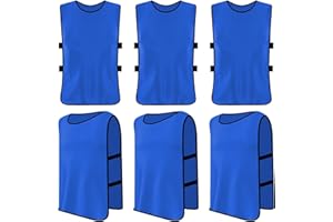DAELESR Lot de 6 Chasubles D'entraînement Sport Enfants, Chasuble Enfant Football, Gilet D'Entraînement Professionnel de Football, Training Gilets pour Pratique Football, Basket, Rugby, Hockey