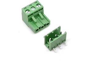 Oiyagai Lot de 20 Connecteurs de Bornier Détachable à Angle Droit 5,08mm, 3 Broches