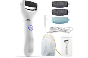 FONPOO Pedicure Elettrico Professionale Piedi, Duroni Piedi Rimozione, Set Pedicure Elettrico con Rulli di Ricambio, Ricaricabile 1200mA, Caricatore USB, Rimozione Calli e Calli, Lima per Piedi