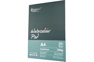 WinGluge Lot de 20 Feuilles Papier Aquarelle Blanc Grain Moyen Fin 210X 297 mm 300g/m2, Carnet de Croquis Cahier de Aquarelle A4, Feuille Aquarelle, pour Artistes Adultes Adolescents Enfants