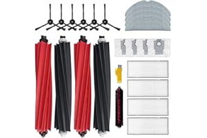 aotengou Accessoires pour roborock S8 Pro Ultra Robot Aspirateur Pièces de Rechange 22 Packs 2 Ensembles de brosses principales & 4 filtres & 6 brosses latérales & 4 serpillières & 4 Sacs à poussière