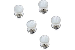 HAWSON 5pcs Mother of Pearl Tuxedo Studs Set for Men Shirt Wedding Business Accessories