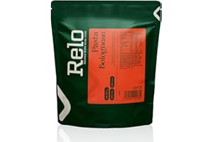 Relo Pasta Bolognese | 350g Ready-to-Eat Survival Food Pouches | Camping Food Pouches with High-Protein (34g), High-Fibre, Low-Fat, Low-Sugar, Low-Cal, Low-Carb, Keto-Friendly (1 Pack)