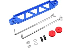 JNNJ Soporte Aluminio Para Bateria Coche, Soporte Montaje Batería Universal Aleación Aluminio, Soporte Aluminio Anodizado Para Baterías Automóviles, Para Correa Amarre Batería Del Coche(Azul)