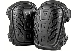 Bibykivn Ginocchiere Con Custodia Rigida -Antiurto, Antiscivolo e Traspirante -Ginocchiera Professionale Per Costruzione, Officina e Attività All'aperto (Nero)