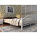 Produktbild vidaXL Bett Metallbett 140 x 200 cm mit Memory-Schaum-Matratze weiß gebogen