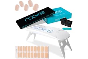 NOOVES - Pack Láminas de Gel para Uñas Color Nude 20 uds + Lámpara de Secado de Uñas UV/LED, Uñas de Gel Semicuradas Premium, Gel Nail Stickers, Pegatinas Uñas de Gel, con 1 Lima de Uñas