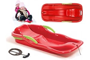 PROSPERPLAST Deslizador de nieve para niños de plástico para niños, con cuerda de tracción y freno