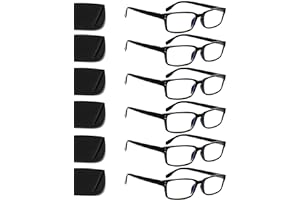 ZOECENT 6 Pack Lesebrille Herren Damen Blaulichtfilter Brille Federscharnier Computer Brillen Schwarz Lesebrillen (6 Schwarz, 1.5, x)