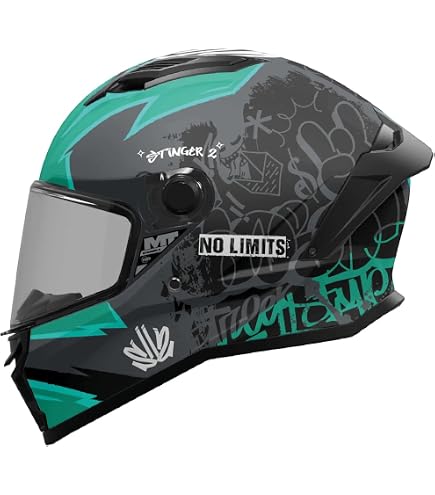 MT Stinger 2.0 Motorcycle Helmet F1 Matt Black Ram (XL) : Amazon
