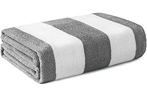 Whale Flotilla Mikrofaser Strandtuch Strandtücher Badetuch Pooltuch Duschtuch mit Buntem Streifenmuster Grau, 76x152 cm, Weich, Leicht, Saugfähig