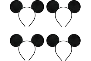 UILYNIU 4 piezas Ratón Diadema Orejas de Ratón de Dibujos Diadema disfraces animales Cosplay de Orejas Mouse Disfraz de Diadema para el cabello para Fiesta Cumpleaños
