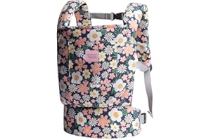 Bebamour Porte-poupée 3 en 1 pour Fille, écharpe de Portage Douce, 100% Coton, Motif Fleurs Vertes