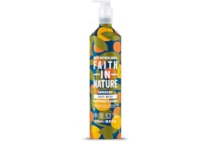 Faith In Nature 500ml Metal Bottle Natural Grapefruit and Orange Body Wash, Energising Shower Gel, Vegan and Cruelty Free, No SLS or Parabens