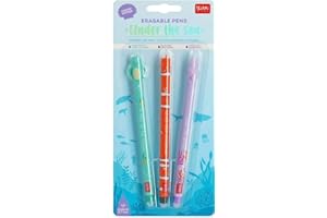 VARZI Legami - Bolígrafos de gel borrables, esfera en el extremo – Tinta negra termosensible – Juego de estampados variados Legami X (Limited Edition Summer Collection)