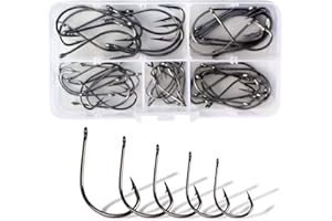 Dingbear 50-300pcs Combinaison Eau Salée Eau Douce Militaire en Acier à Haute Teneur en Carbone Hameçons De Pêche Hameçons