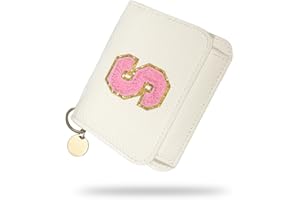 JEKUGOT Girls Wallet, Initial Women's Wallets, White Small Wallet for Kids with 5 Card Slots Holder, Personalised Purses Gifts for Girls and Women, Birthday Gift, Christmas Gifts, Travelling Wallets Gift (S)