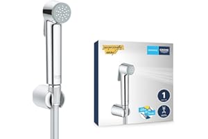GROHE Vitalio, Bidet-Set für das WC (Bidet-Duschkopf mit 1 Strahlart, Duschschlauch 1,25m und Wandhalterung, langlebige Oberfläche, leicht zu reinigen), chrom, 26175001