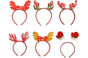 LAPONO 9pcs Cerchietti di Natale Natale Copricapo Fasce per la Testa di Natale Fiocco Fasce per Capelli Copricapo Natalizio per bomboniere per Feste di Natale Puntelli per Foto Decorazioni Natalizie