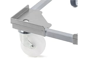 aidB Transportroller Variabel nicht unterteilt für Euroboxen mit 4 Kunststofflenkrollen, Grau, 400x300 mm, variabler Rollwagen zum Transport von Kisten, Praktischer Kistenroller