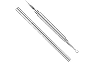 Blackhead Extraktor, Metall 2 i 1 Acne Ren Nål Professionell Pimple Popper Nål Whitehead Extraktionsverktyg Dubbelsidig Pimple Extractor Nål för Näsa och Ansikte