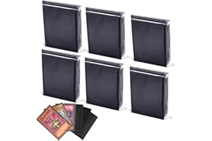 Senbeeda Etui na karty Soft Sleeves 66 x 91 mm, 300 kieszeni karty kolekcjonerskie, kieszenie na karty wymienne, przegródki na karty, standardowe rozmiary, pasuje idealnie do MTG, Yu-Gi-Oh - czarne
