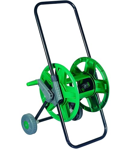 Avvolgitubo Valex PL80 Professionale - Per Tubi Da Giardino Fino A 80m, Con Manico Telescopico E 2 Ruote