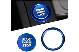 FAINCA Startknopf Abdeckung, Aluminiumlegierung Auto Motor Start Stop Knopf Abdeckung, Auto Startknopf Abdeckung, Motor Startknopf Abdeckung, für Audi A4L/A5/A6L/A7/Q5/Q7（Blau）