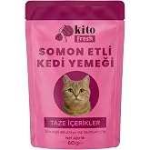 Kito Fresh Somonlu Kedi Yemeği%100 Taze İ&ccedil;erikli Mama 80 g