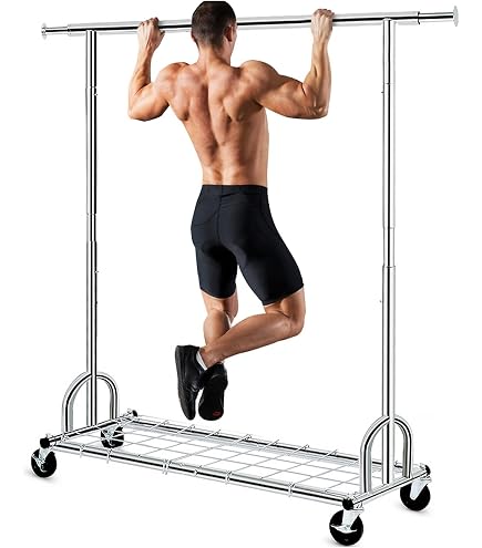 HOKEEPER Portemanteau sur roulettes Charge lourde,204 kg de capacité de charge,tringle à vêtements extensible pour suspendre les vêtements