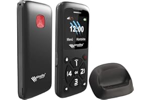 simvalley MOBILE 5-Tasten-Senioren- & Kinder-Handy mit Garantruf Premium & Ladestation