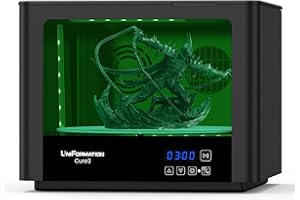 UniFormation Cure3 Aushärtungsgerät 405nm UV-Härtegerät mit 360° Drehteller (D282 x H162 mm), kompatibel mit GK3 Pro, GK3 und Anderen Harz-3D-Druckern bis 10,3 Zoll