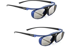 HISHOCK 2X Hi-Shock® 3D-BT Pro Deep Heaven | Active Gafas 3D para 3DTVs de Samsung, Panasonic, Hisense (2012-2019*) | Comp con SSG-3570 CR/TDG-BT500A/ TY-ER3D6ME 120 Hz | Recargables | 32g | Bluetooth