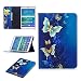 Produktbild JHTC Hülle für Samsung Galaxy Tab S3 9.7" SM-T825 SM-T820 handyhülle schutzhülle PU leder handy tasche cover lederhülle klapphülle vorne und hinten protective cover innere silikon kreativ muster blauer schmetterling flip case echtleder mit kickstand karten etui halterung