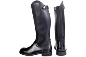 HKM 10043 Córdoba Bottes d'équitation pour Enfant en Cuir de qualité 28-35 - Taille 35 - Couleur : Noir
